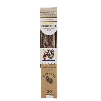 Golden Cedar Sage Smudging Resin Sticks – 30g - Vivid Aromas UK