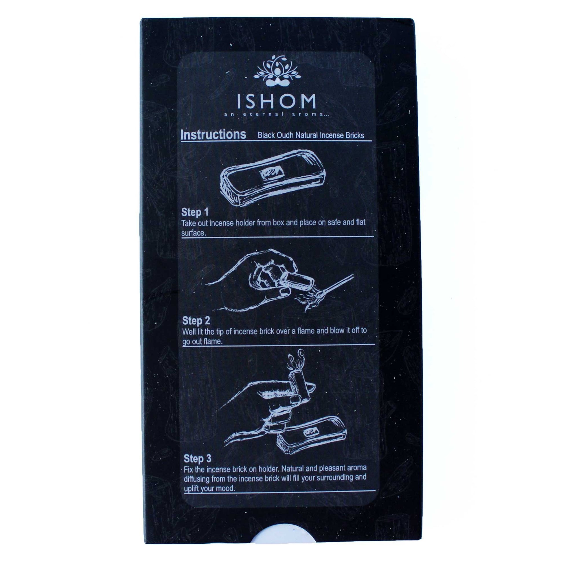 Pack of 15 Natural Incense Smudge Bricks and Burner - Black Wood - Vivid Aromas UK