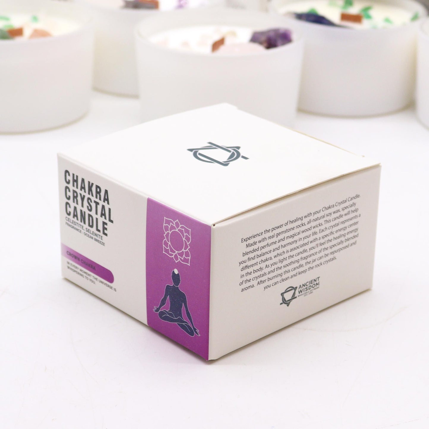 Chakra Crystal Candles - Crown Chakra - Vivid Aromas UK
