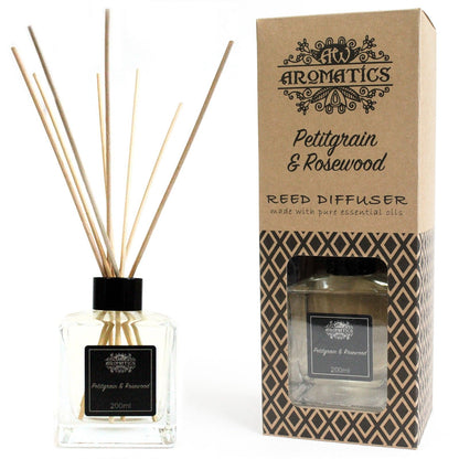 200ml Petitgrain & Rosewood Essential Oil Reed Diffuser - Vivid Aromas UK