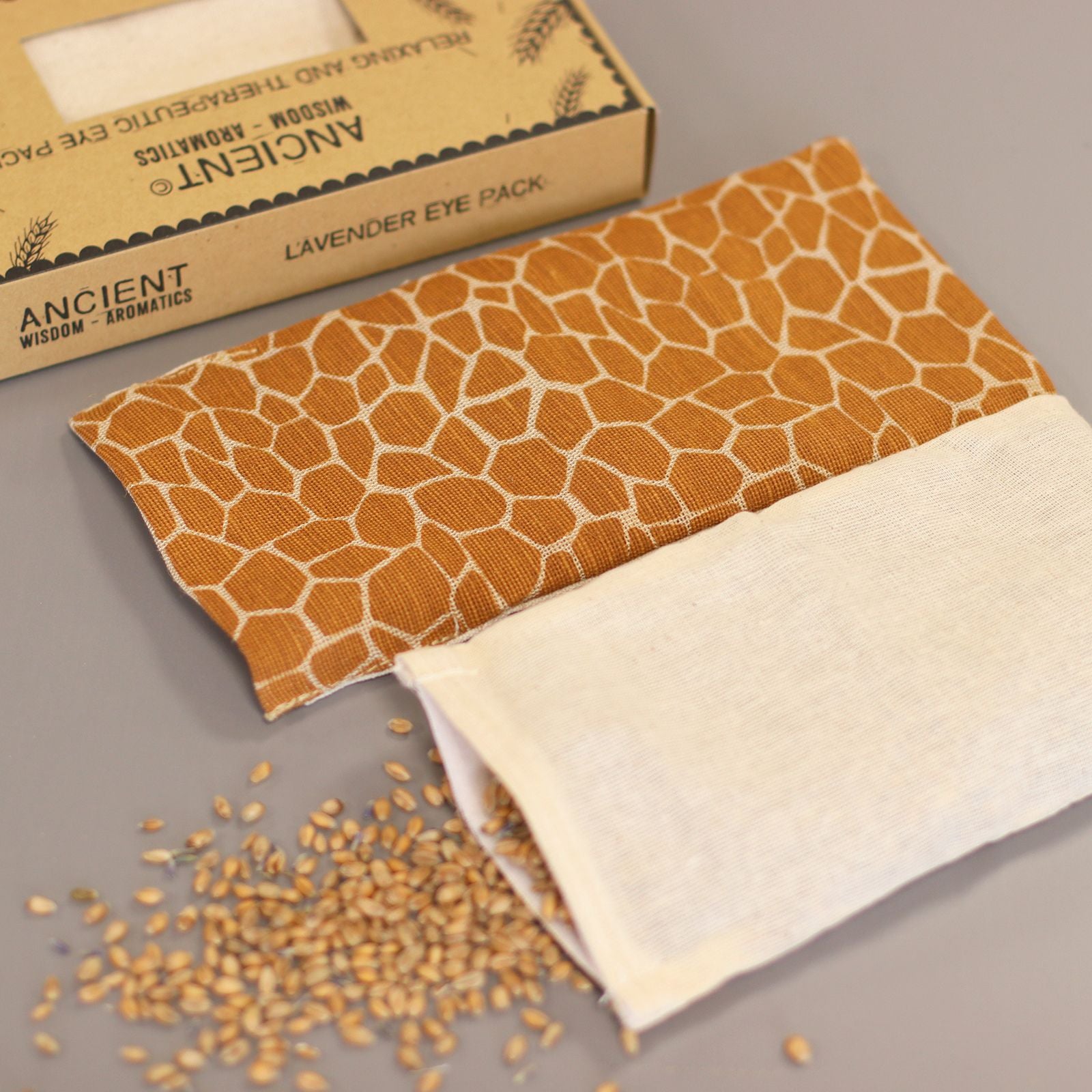 Lavender Natural Cotton and Juco Eye Pillow in Gift Box - Madagascar Giraffe - Vivid Aromas UK