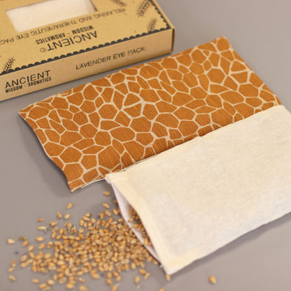 Lavender Natural Cotton and Juco Eye Pillow in Gift Box - Madagascar Giraffe - Vivid Aromas UK