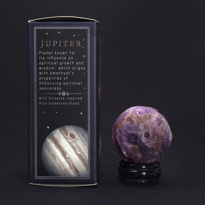 Ametyst Planet on a Sola Goldstone Stand (JUPITER) - Vivid Aromas UK