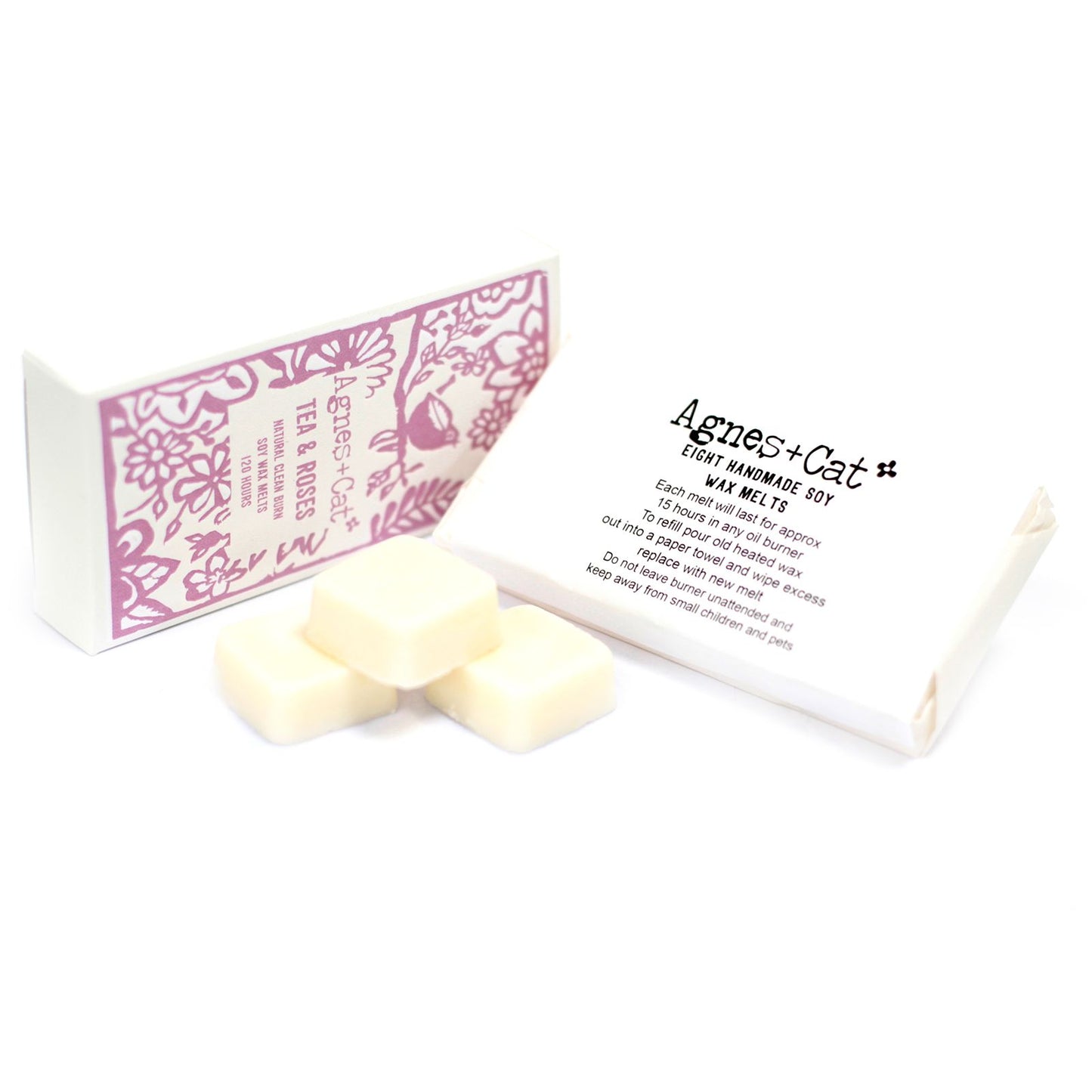 Agnes + Cat Box of 8 Wax Melts - Tea + Roses - Vivid Aromas UK