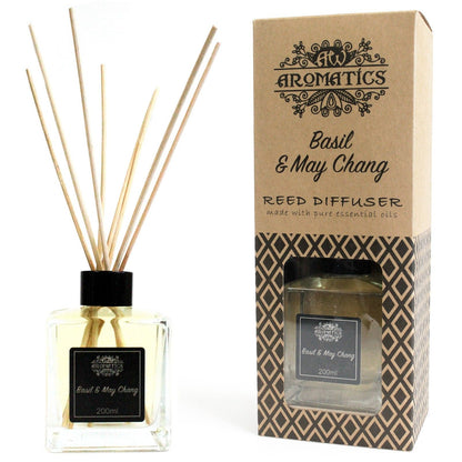 200ml Basil & Maychang Essential Oil Reed Diffuser - Vivid Aromas UK