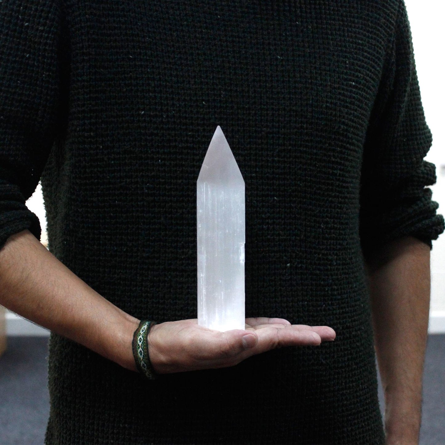 Selenite Pencil Point Tower - 20 cm - Vivid Aromas UK