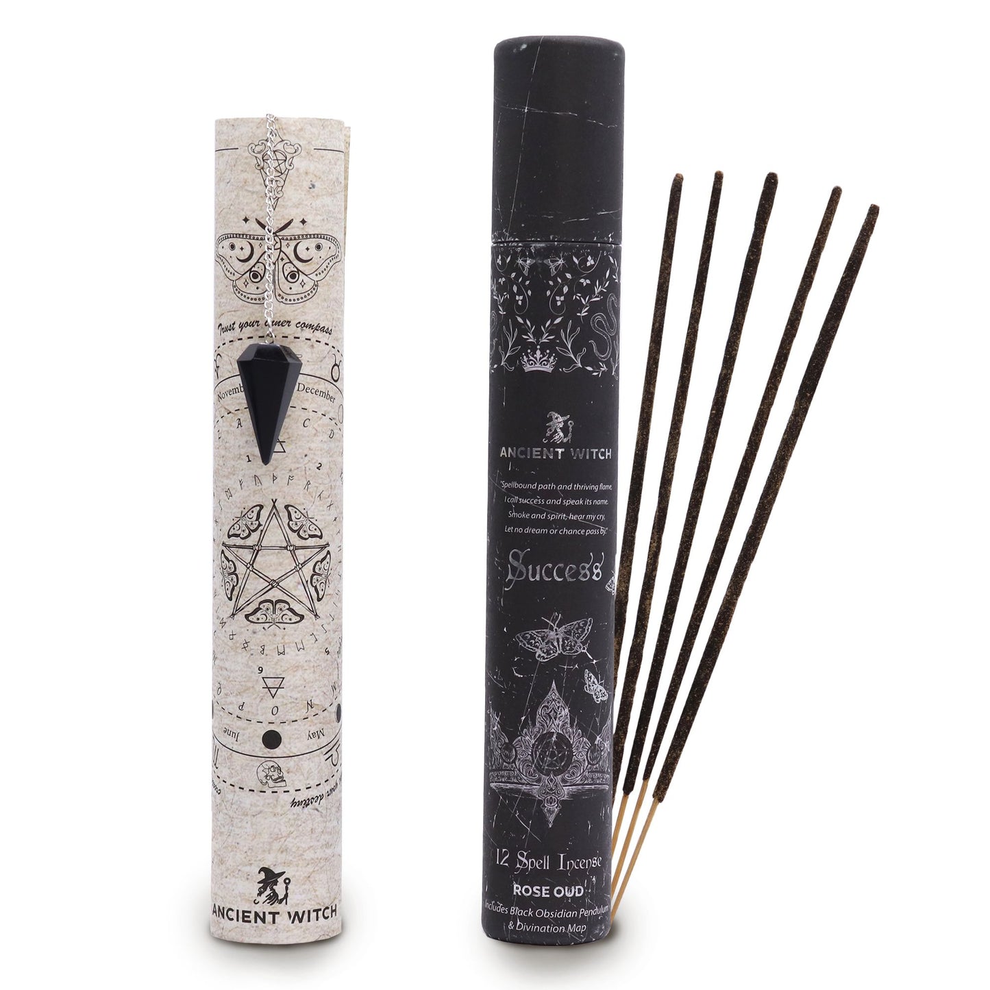 Ancient Witch Spell Incense - Success - Black Obsidian Pendulum - Vivid Aromas UK