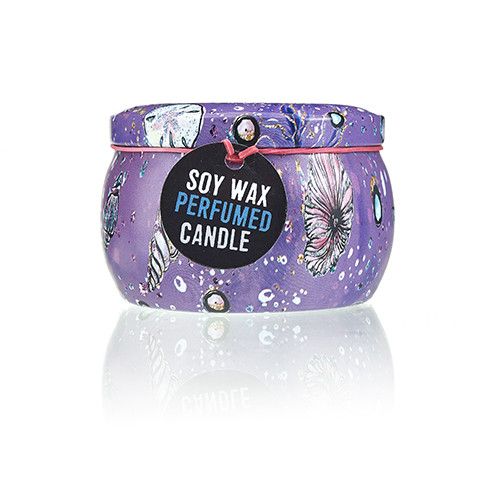 Art Tin Candle - Assorted Design - Sea life - Rasberry - Vivid Aromas UK