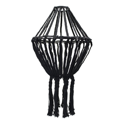 Macrame Large Drop Chandelier - Black - Vivid Aromas UK