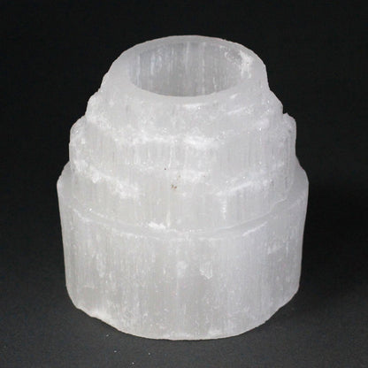 Selenite Mountain Top Candle Holder - 8 cm - Vivid Aromas UK