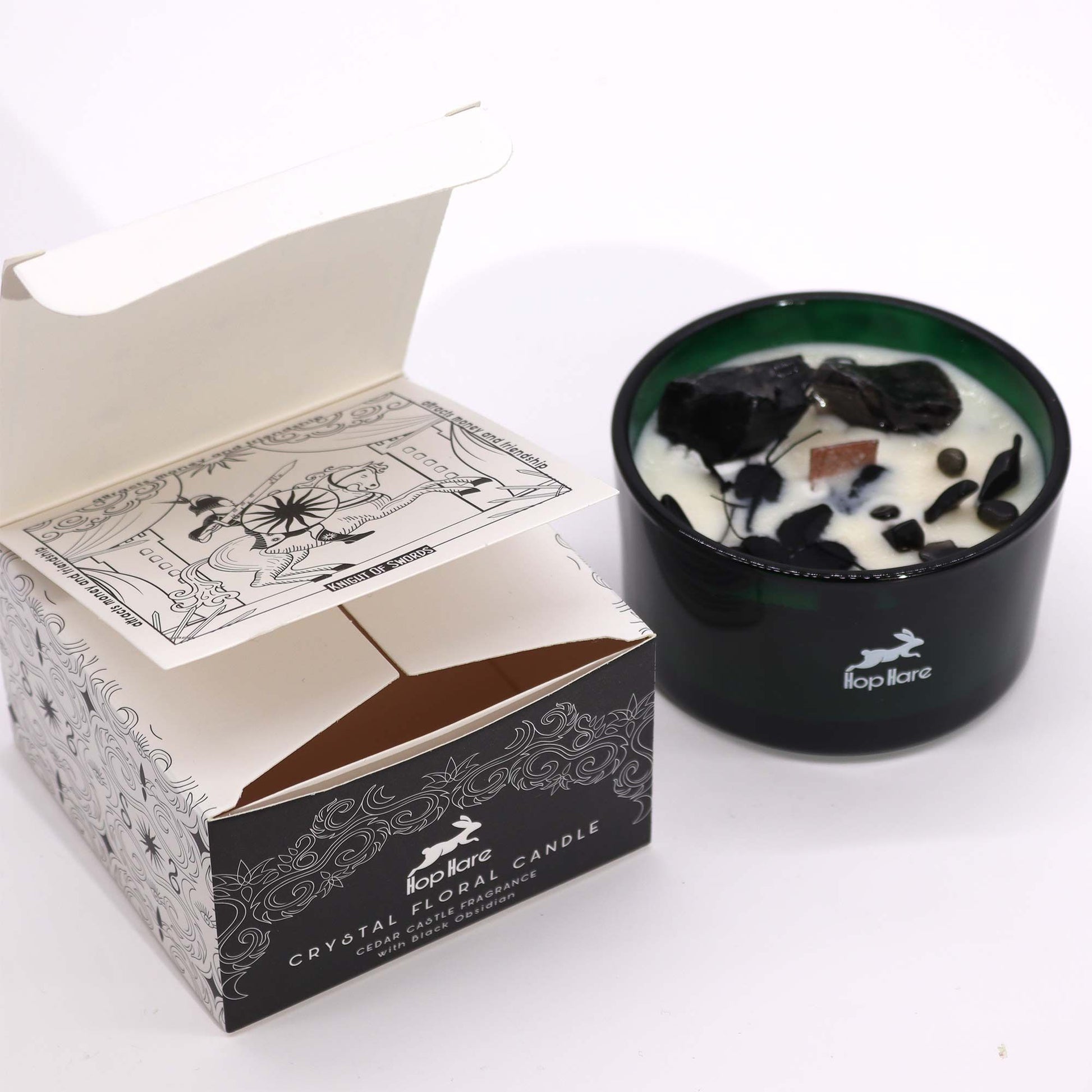 Hop Hare Crystal Magic Flower Candle - The Knight of Swords - Vivid Aromas UK