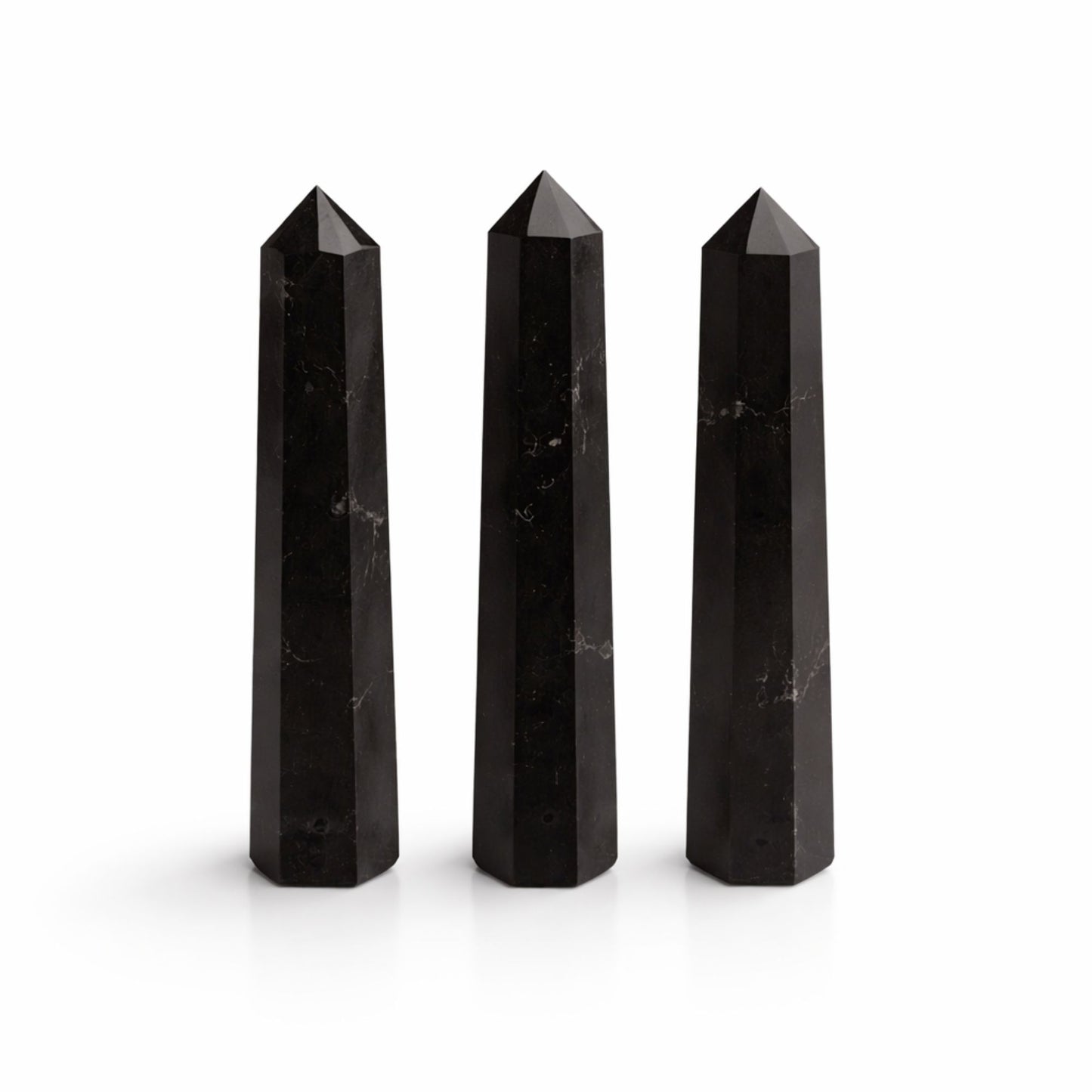 Gemstone Six Face Obelisk Point approx 11cm - Black Tourmaline - Vivid Aromas UK