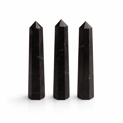 Gemstone Six Face Obelisk Point approx 11cm - Black Tourmaline - Vivid Aromas UK