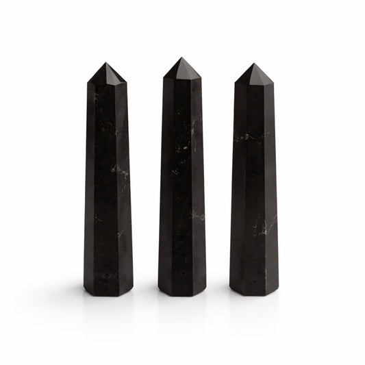Gemstone Six Face Obelisk Point approx 11cm - Black Tourmaline - Vivid Aromas UK