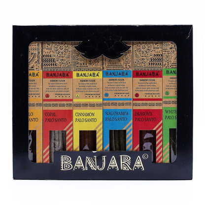 Banjara Palo Santo Smudge Sticks - Set of 6 - Box - Vivid Aromas UK