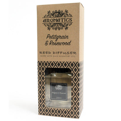 200ml Petitgrain & Rosewood Essential Oil Reed Diffuser - Vivid Aromas UK