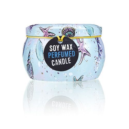 Art Tin Candle - Assorted Design - Sea life - Rasberry - Vivid Aromas UK