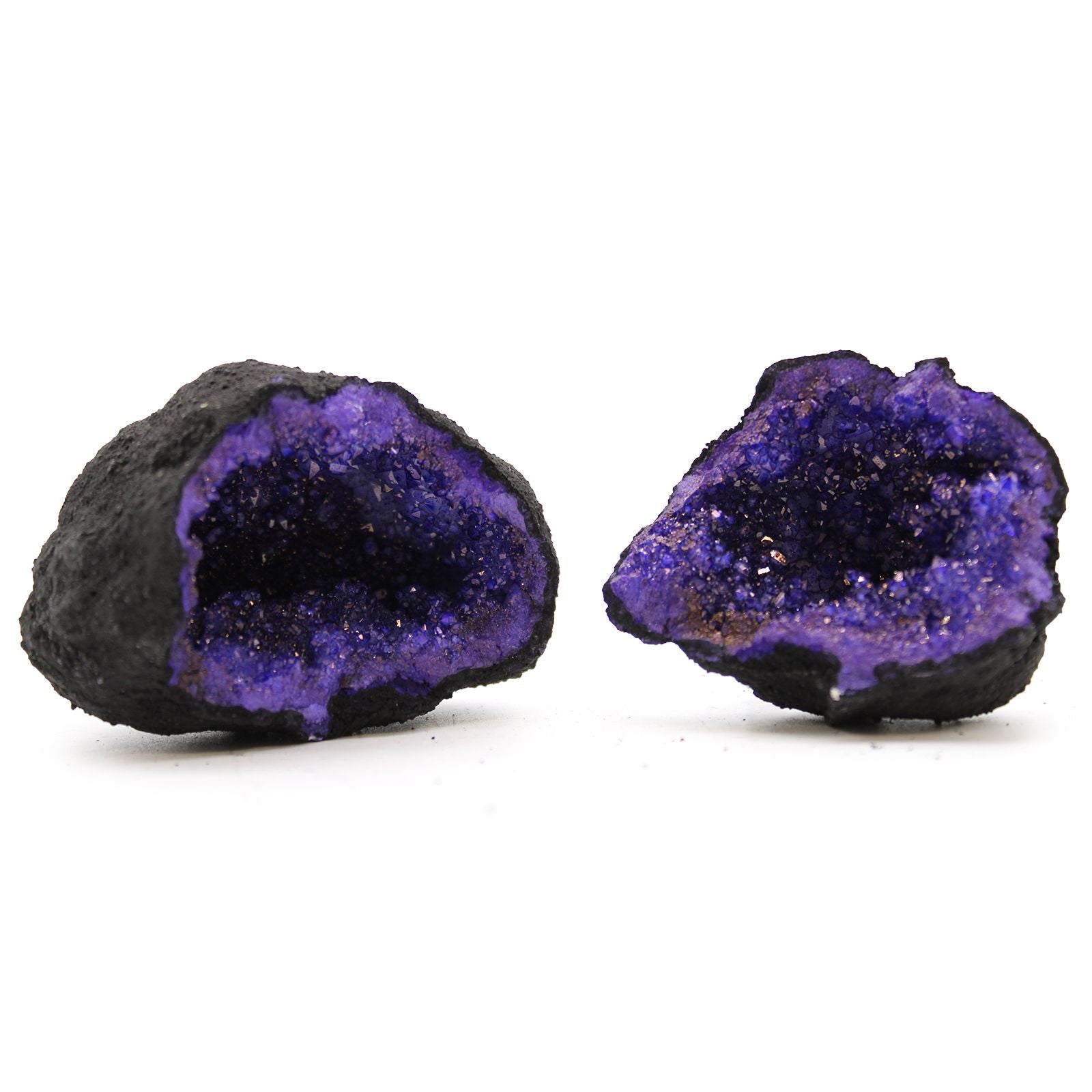 Coloured Calsite Geodes - Black Rock - Turqoise / Purple - Vivid Aromas UK