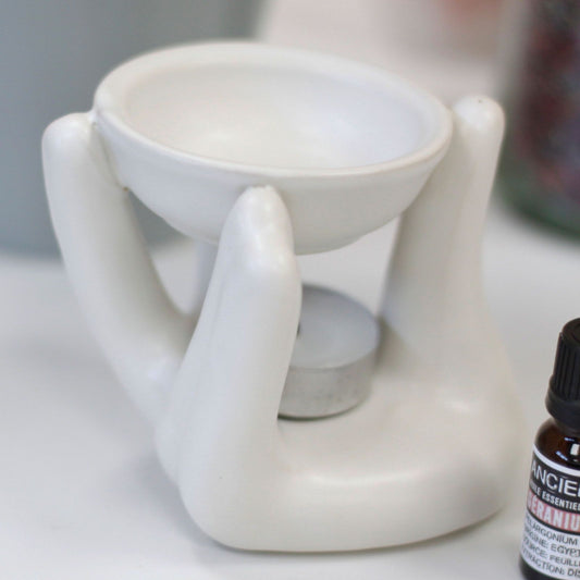 Helping Hand Oil Burner - White - Vivid Aromas UK
