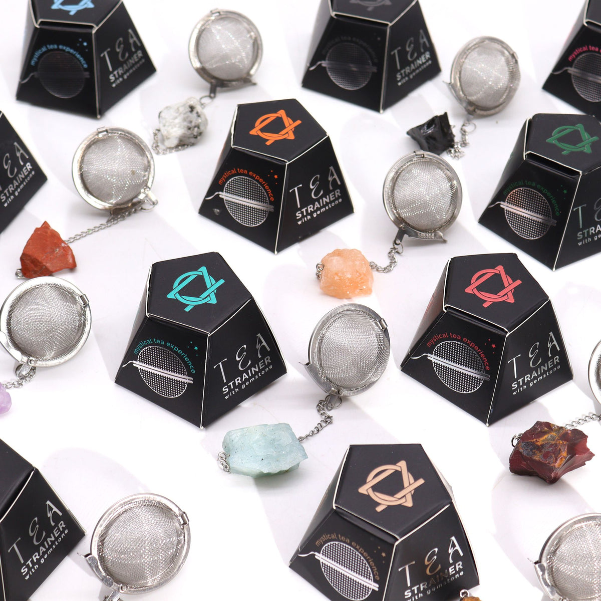 Raw Crystal Gemstone Tea Strainer - Black Obsidian - Vivid Aromas UK