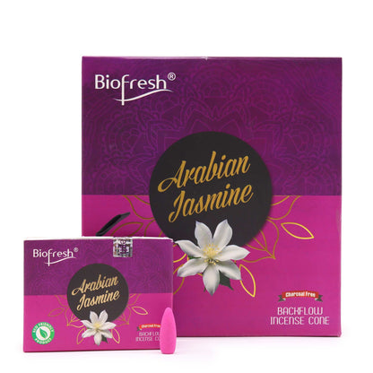 Biofresh Backflow Incense Cones - Arabian Jasmine - Vivid Aromas UK