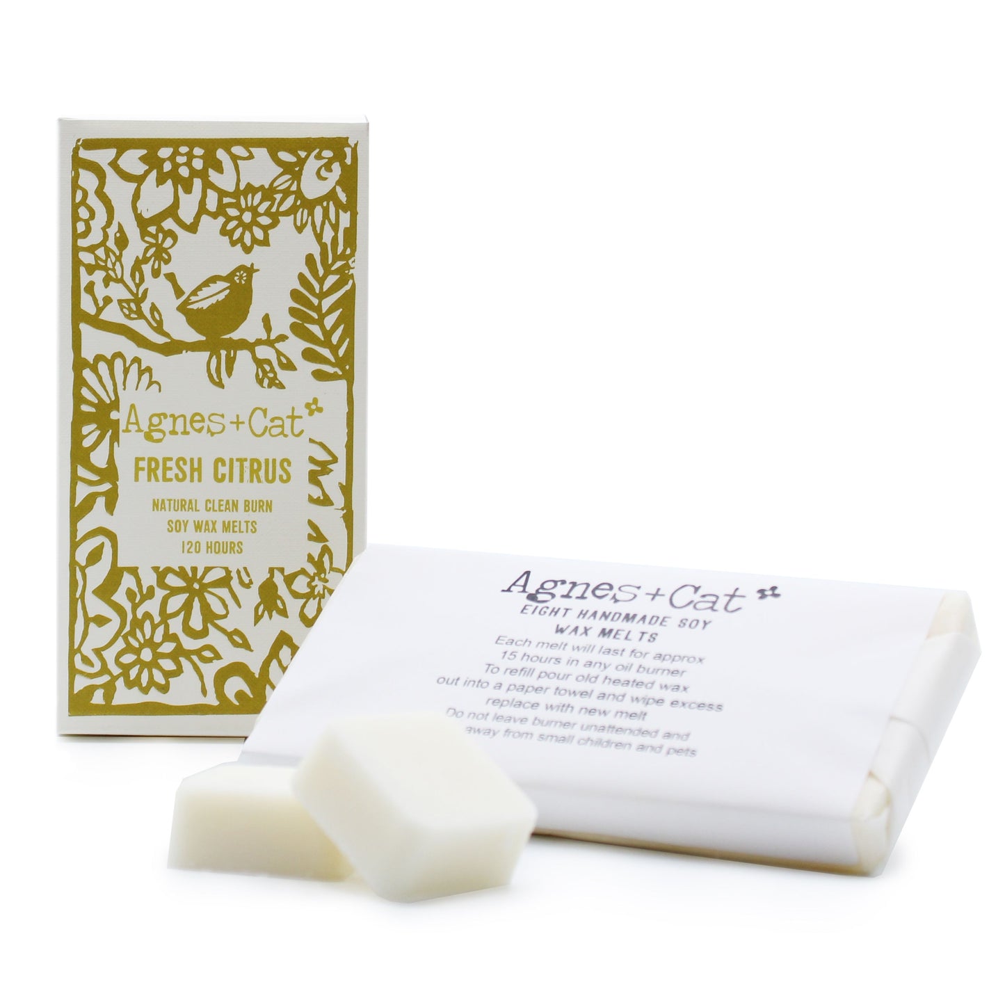 Agnes + Cat Box of 8 Wax Melts - Fresh Citrus - Vivid Aromas UK