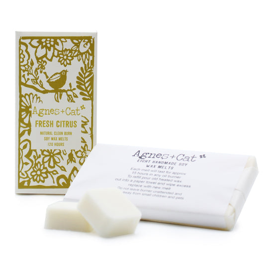 Agnes + Cat Box of 8 Wax Melts - Fresh Citrus - Vivid Aromas UK