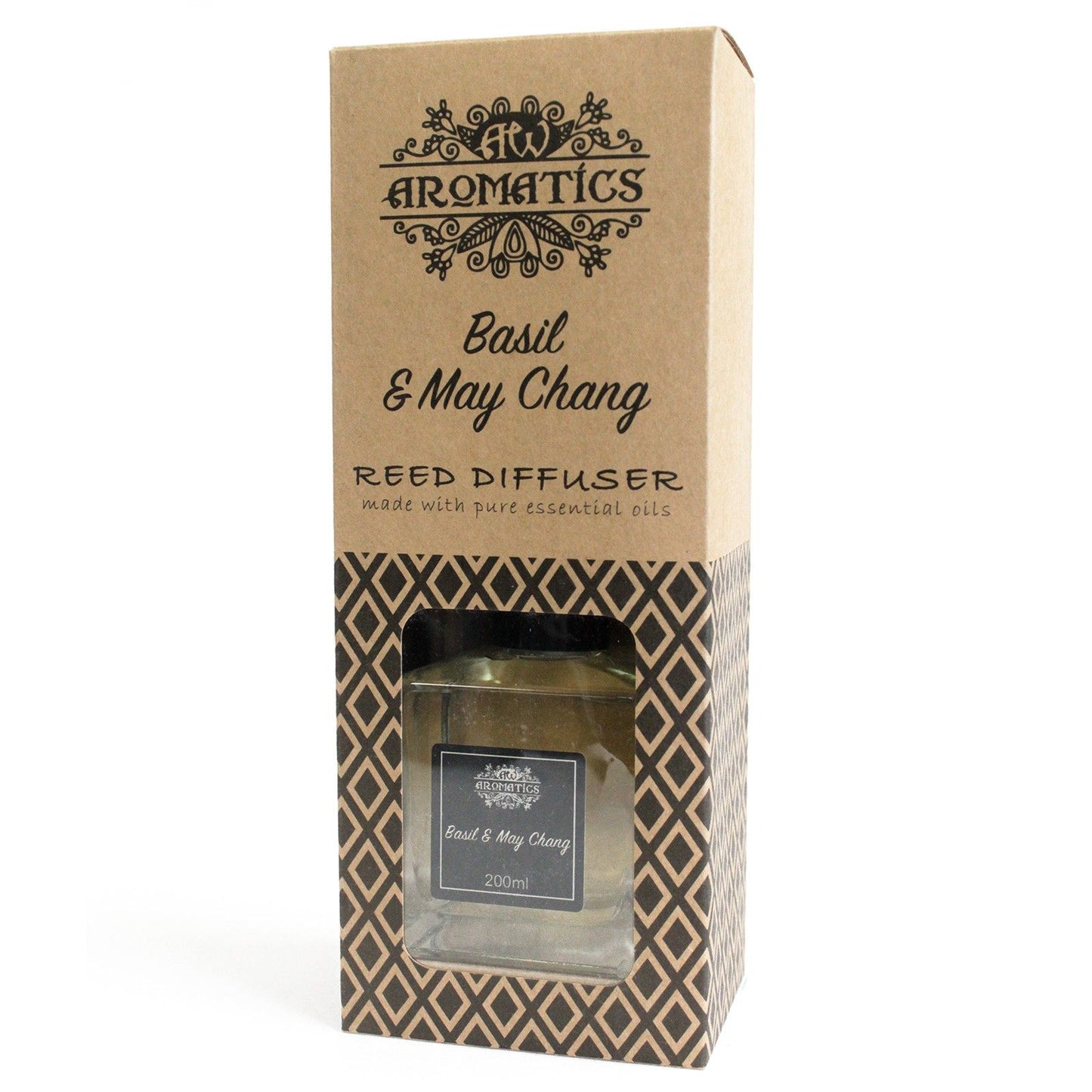 200ml Basil & Maychang Essential Oil Reed Diffuser - Vivid Aromas UK