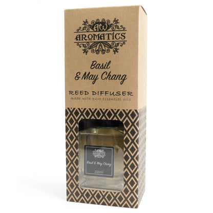 200ml Basil & Maychang Essential Oil Reed Diffuser - Vivid Aromas UK