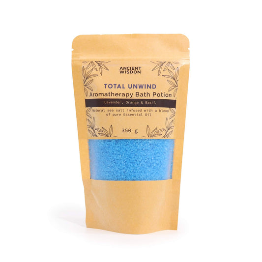 Aromatherapy Bath Potion in Kraft Bag 350g - Total Unwind - Vivid Aromas UK
