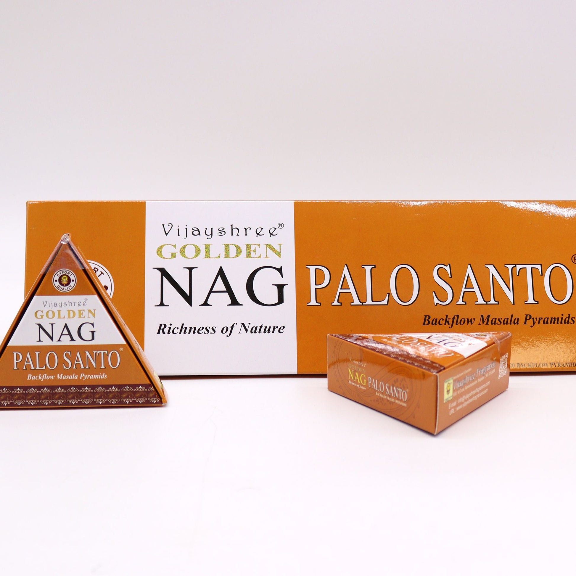 42g Jumbo Golden Nag - Palo Santo Backflow Incense Cones - Vivid Aromas UK