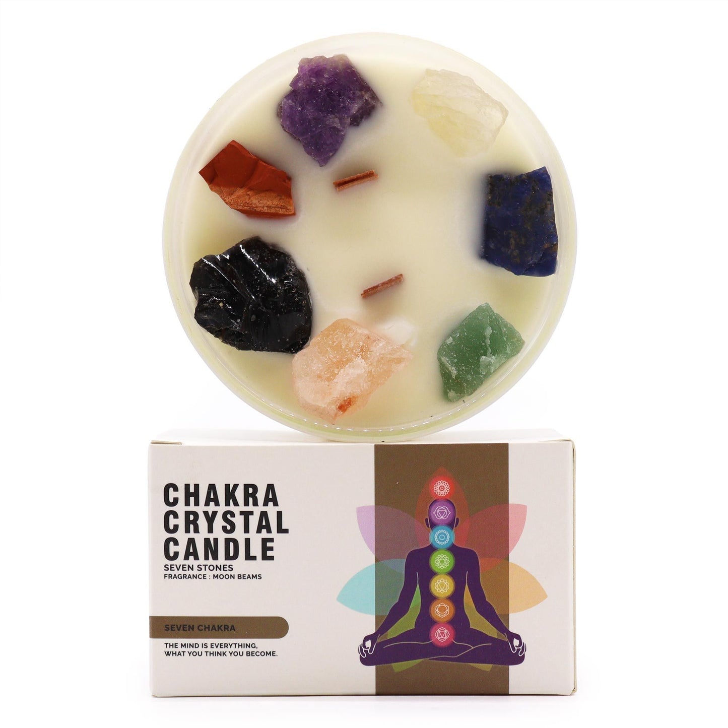 Large Chakra Crystal Candles - Seven Charkra - Vivid Aromas UK