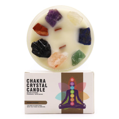 Large Chakra Crystal Candles - Seven Charkra - Vivid Aromas UK