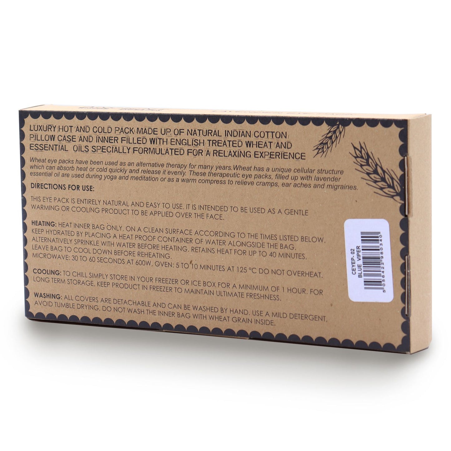 Lavender Natural Cotton and Juco Eye Pillow in Gift Box - Blue Viper - Vivid Aromas UK