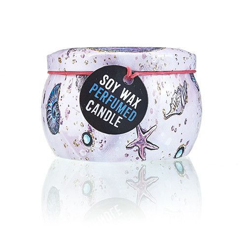 Art Tin Candle - Assorted Design - Sea life - Rasberry - Vivid Aromas UK