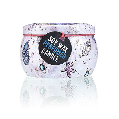 Art Tin Candle - Assorted Design - Sea life - Rasberry - Vivid Aromas UK