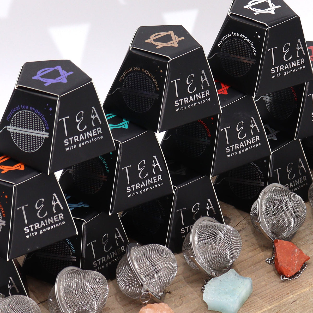 Raw Crystal Gemstone Tea Strainer - Black Obsidian - Vivid Aromas UK