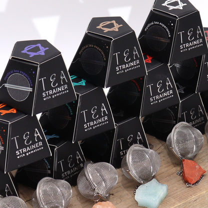 Raw Crystal Gemstone Tea Strainer - Black Obsidian - Vivid Aromas UK