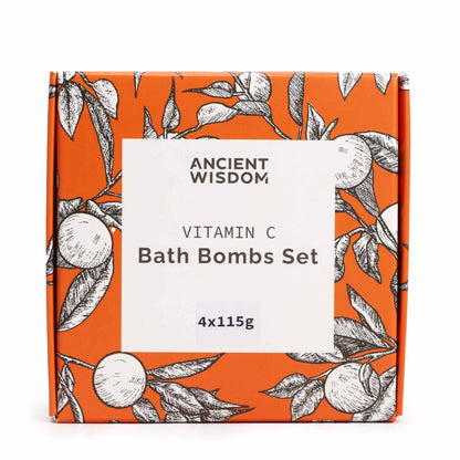Set of 4 Vitamin C Bath Bombs – Aromatherapy Quartet - Vivid Aromas UK
