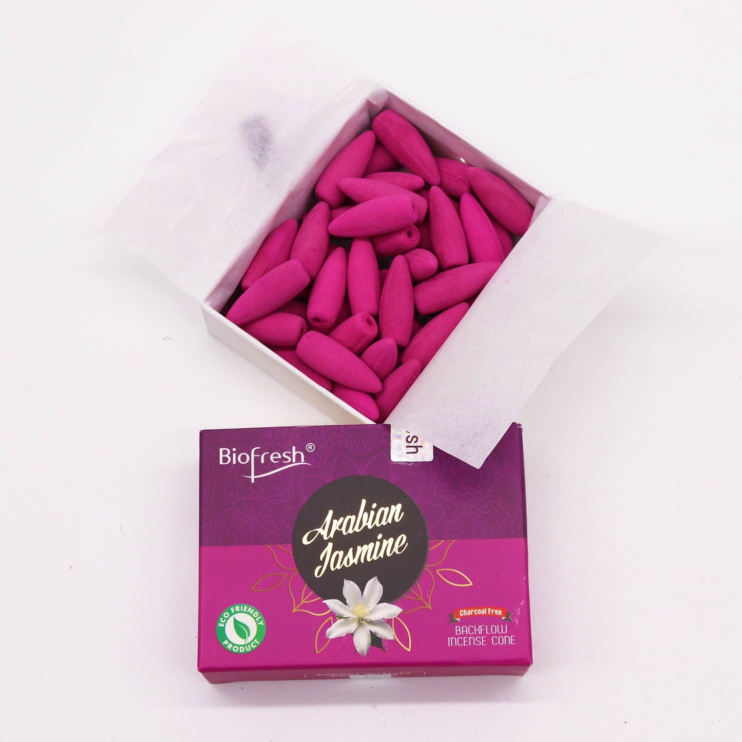 Biofresh Backflow Incense Cones - Arabian Jasmine - Vivid Aromas UK