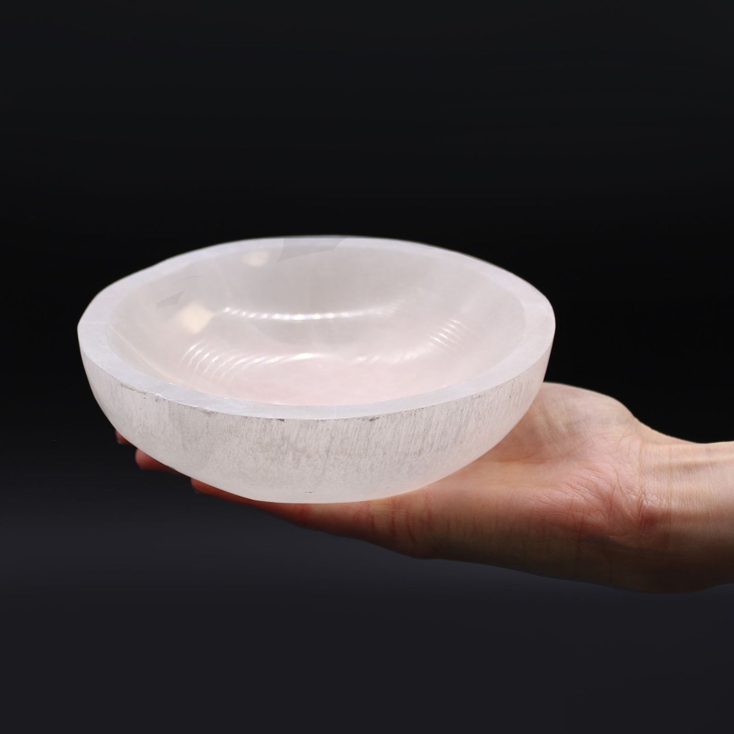Selenite Round Bowl - 15cm - Vivid Aromas UK