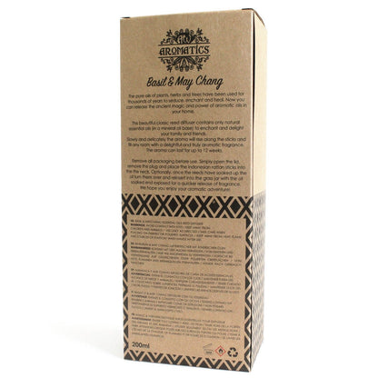 200ml Basil & Maychang Essential Oil Reed Diffuser - Vivid Aromas UK