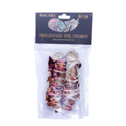 Banjara Smudge - Himalayan Sage, Rose, Cinnamon - Vivid Aromas UK