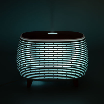 Futuristic Ribbed Aroma Diffuser with Colour-Changing Light - Vivid Aromas UK