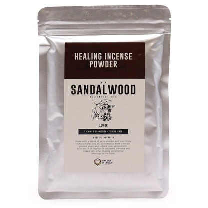 Healing Incense Powder - Sandalwood 100gm - Vivid Aromas UK
