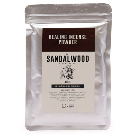 Healing Incense Powder - Sandalwood 100gm - Vivid Aromas UK
