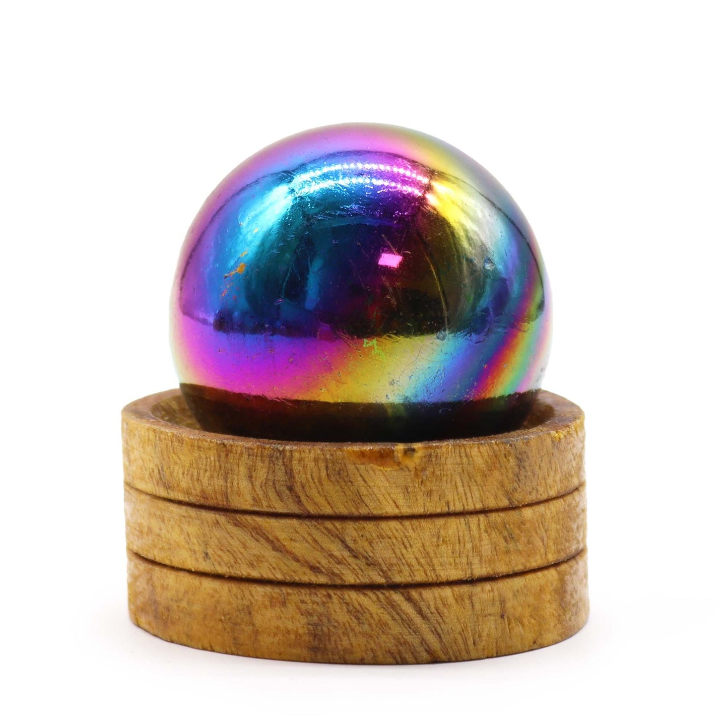 Gemstone Sphere 50mm - Amethyst Aura with Stand - Vivid Aromas UK