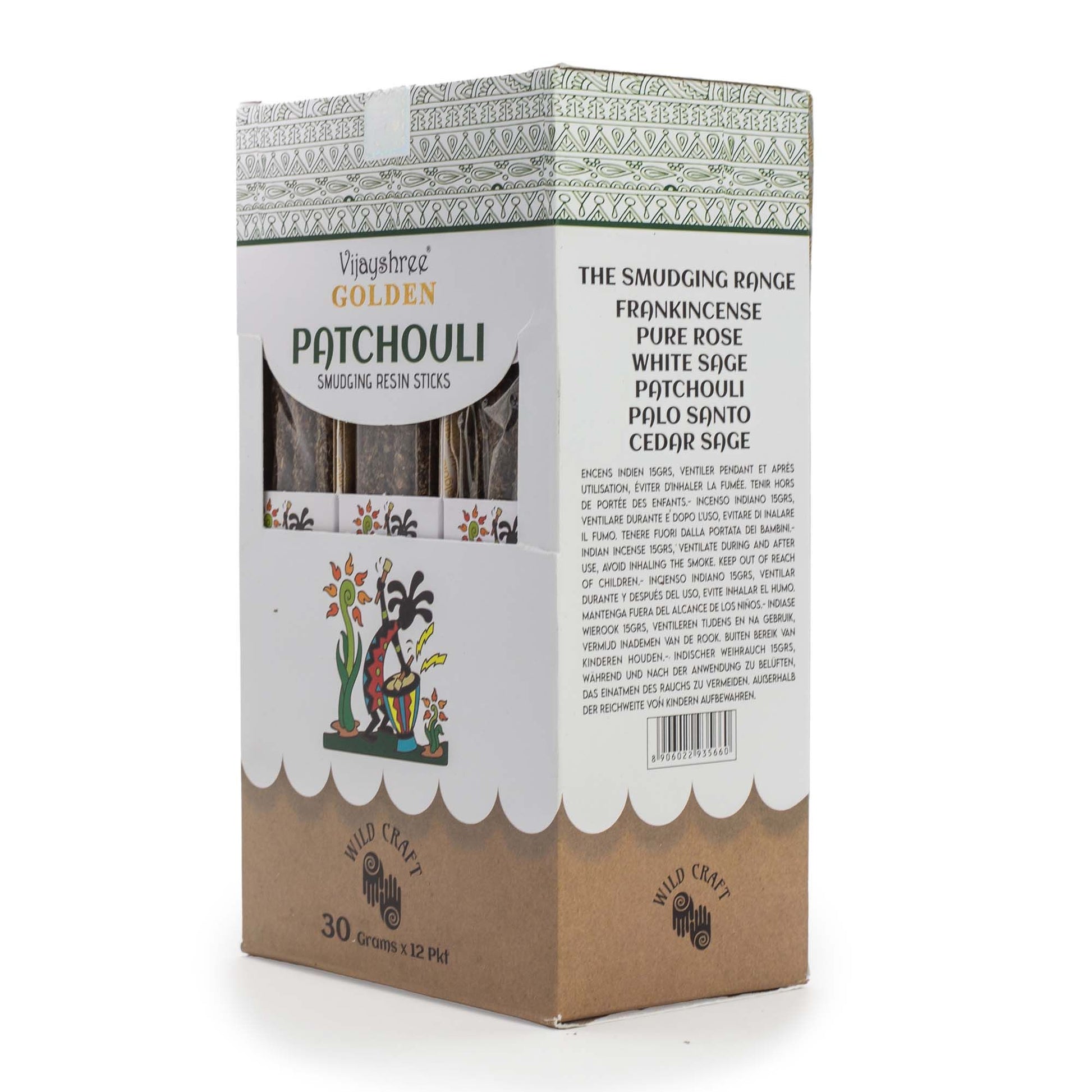 Golden Patchouli Smudging Resin Sticks – 30g - Vivid Aromas UK