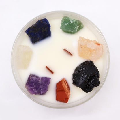 Large Chakra Crystal Candles - Seven Charkra - Vivid Aromas UK