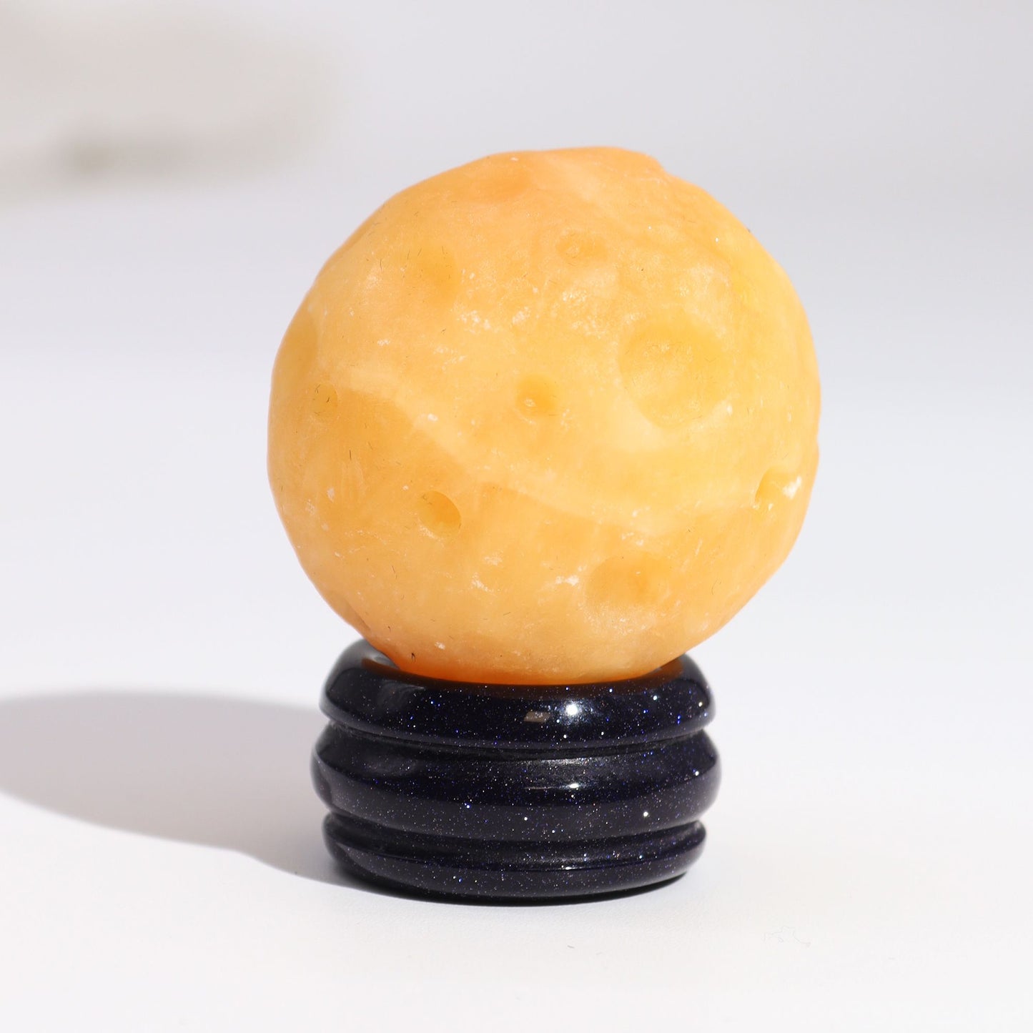 Yellow Jade Planet on a Sola Goldstone Stand (SATURN) - Vivid Aromas UK